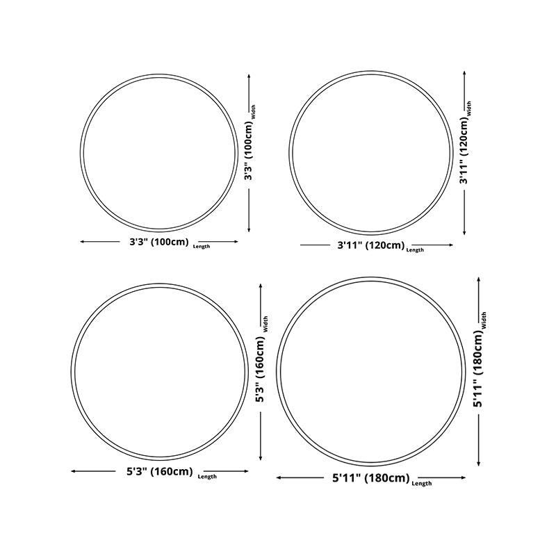 Geometric Pattern Rug Circular Stain Resistant Rug for Home Decor