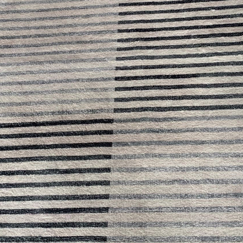 Gray Tone Stripe Rug Rectangle Stain Resistant Polyester Rug for Home Decor