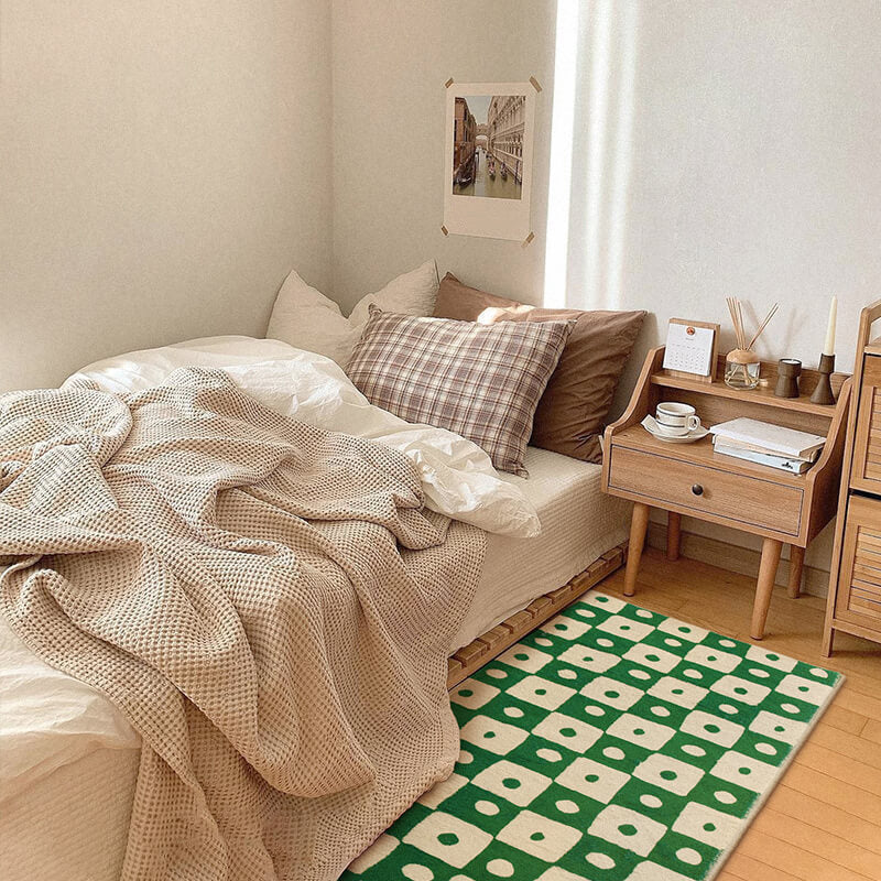 Modern Style Lattice Rug Rectangle Shape Stain Resistant Rug for Home Decor