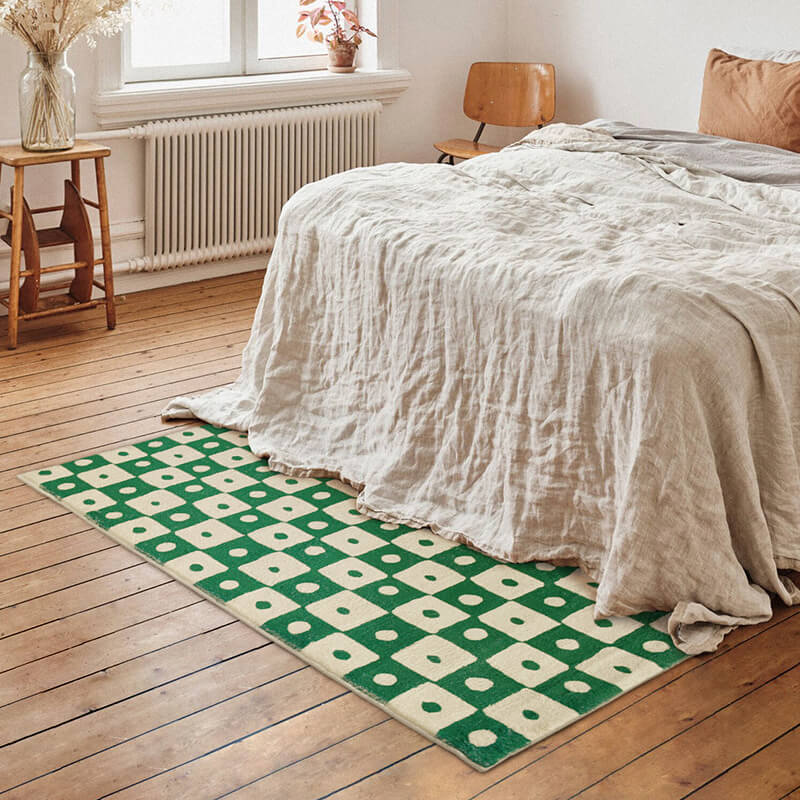 Modern Style Lattice Rug Rectangle Shape Stain Resistant Rug for Home Decor