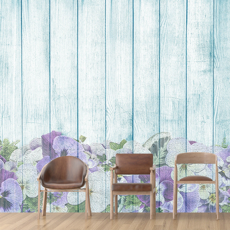 Illustration Wall Mural Wallpaper Plant Printed Wood Sitting Room Wall Mural