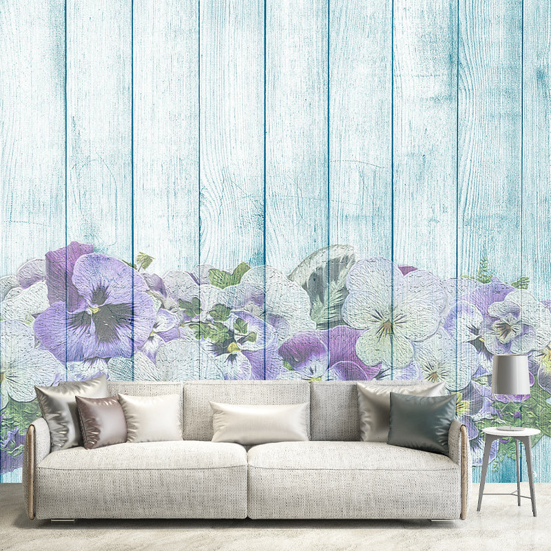 Illustration Wall Mural Wallpaper Plant Printed Wood Sitting Room Wall Mural