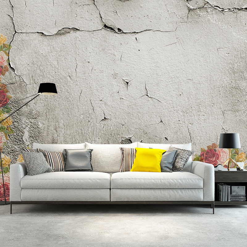 Mottled Brick Wall Wallpaper Mildew Resistant Sleeping Room Wall Mural