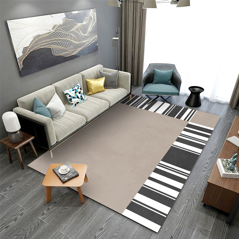 Geometric Pattern Modern Style Rug Rectangle Shape Stain Resistant Rug