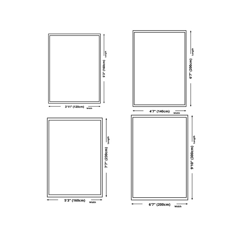 Geometric Pattern Modern Style Rug Rectangle Shape Stain Resistant Rug