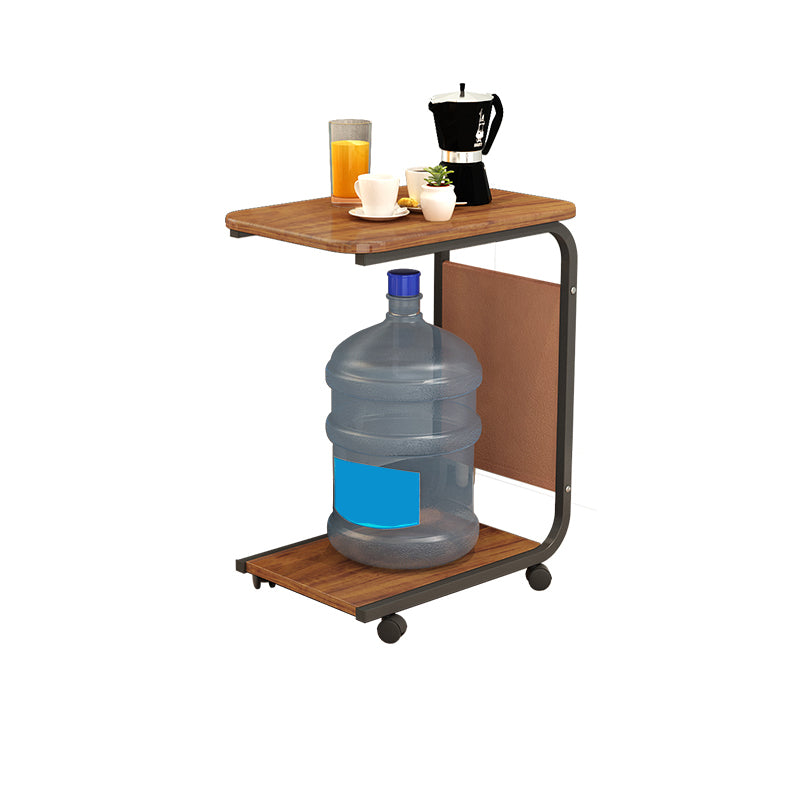 25.59" Tall Modern Night Table Open Storage Wood Bedside Cabinet