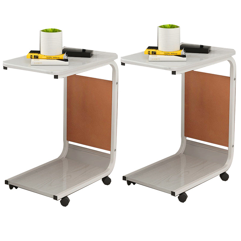 25.59" Tall Modern Night Table Open Storage Wood Bedside Cabinet