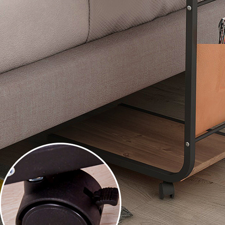 25.59" Tall Modern Night Table Open Storage Wood Bedside Cabinet