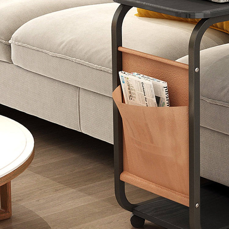 25.59" Tall Modern Night Table Open Storage Wood Bedside Cabinet