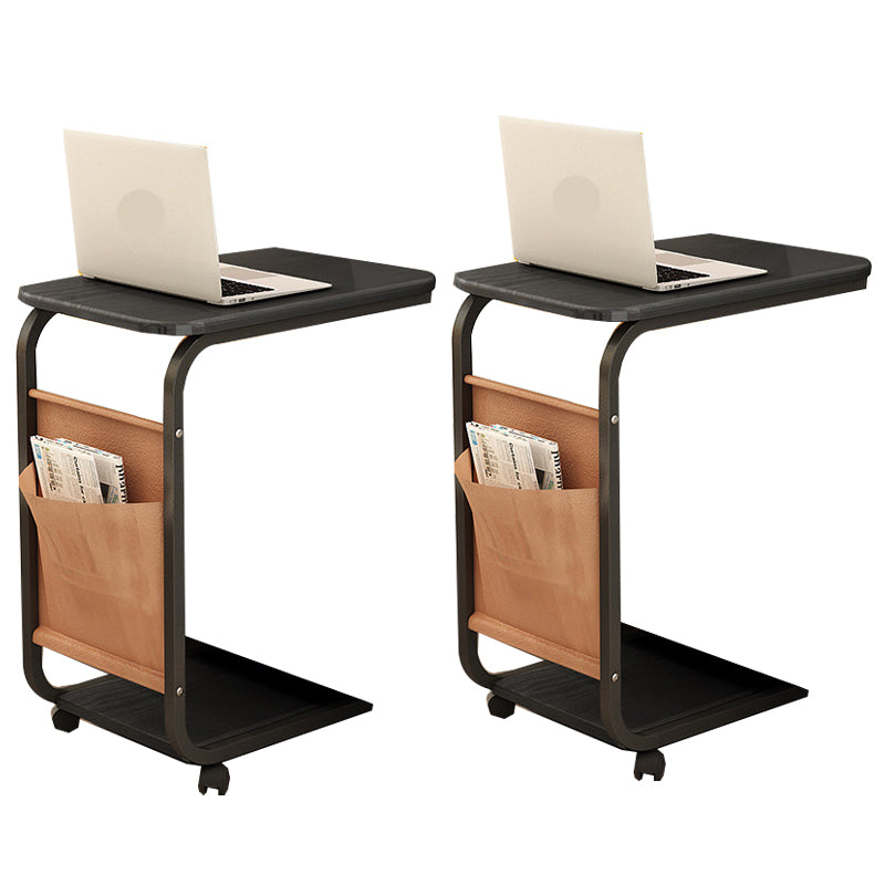 25.59" Tall Modern Night Table Open Storage Wood Bedside Cabinet