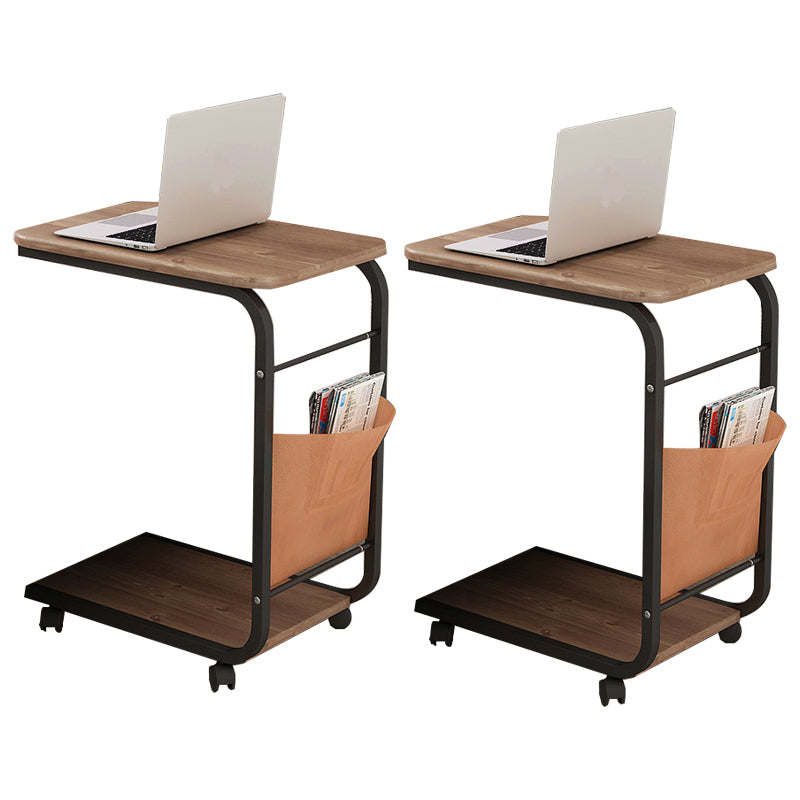 25.59" Tall Modern Night Table Open Storage Wood Bedside Cabinet