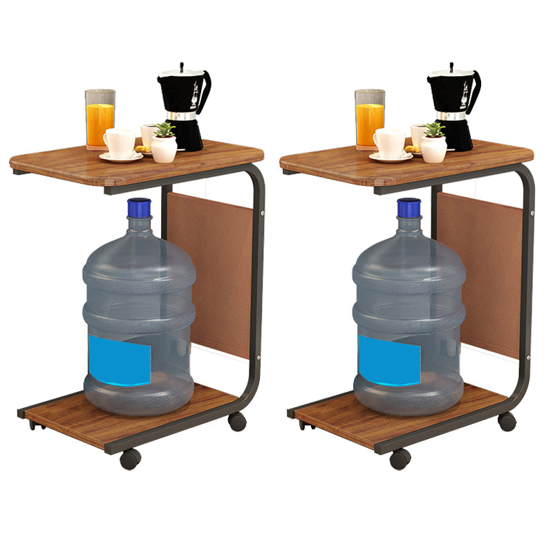 25.59" Tall Modern Night Table Open Storage Wood Bedside Cabinet