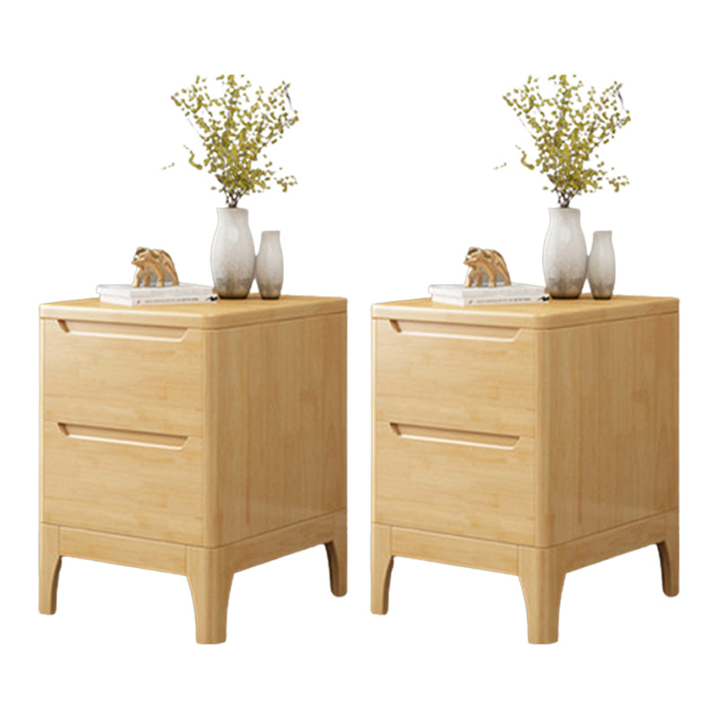 Solid Wood Accent Table Nightstand Contemporary Night Table with Drawers