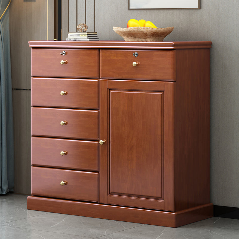 American Traditional Storage Chest Solid Wood Dresser with 6 Drawers