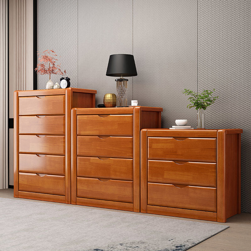 American Traditional Storage Chest Solid Wood Dresser with 3/4/5 Drawers