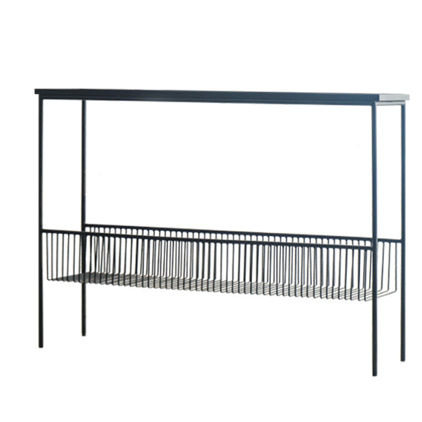 Iron Modern Accent Table 33.86-inch Tall Console Table with Shelves