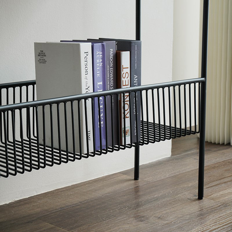 Iron Modern Accent Table 33.86-inch Tall Console Table with Shelves