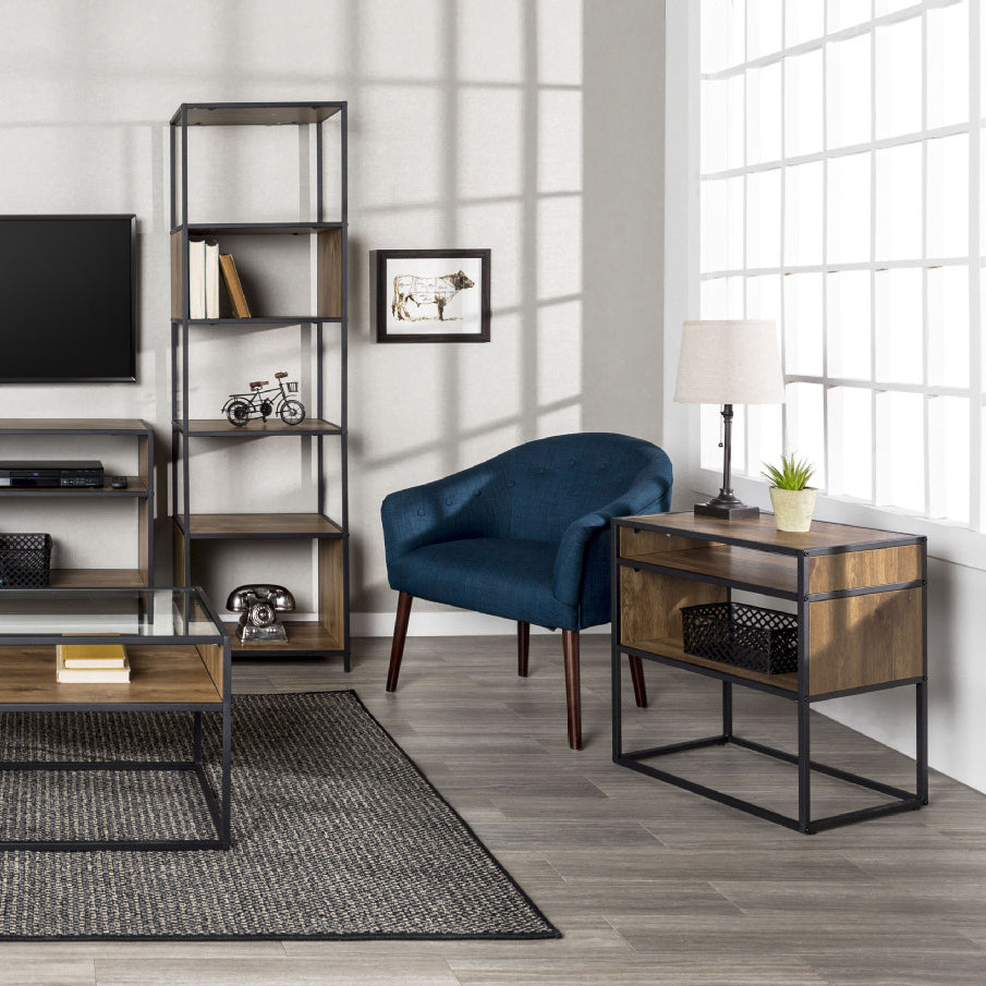 Mid-Century Modern Console Accent Table Antique Finish Sofa Console Table in Wood