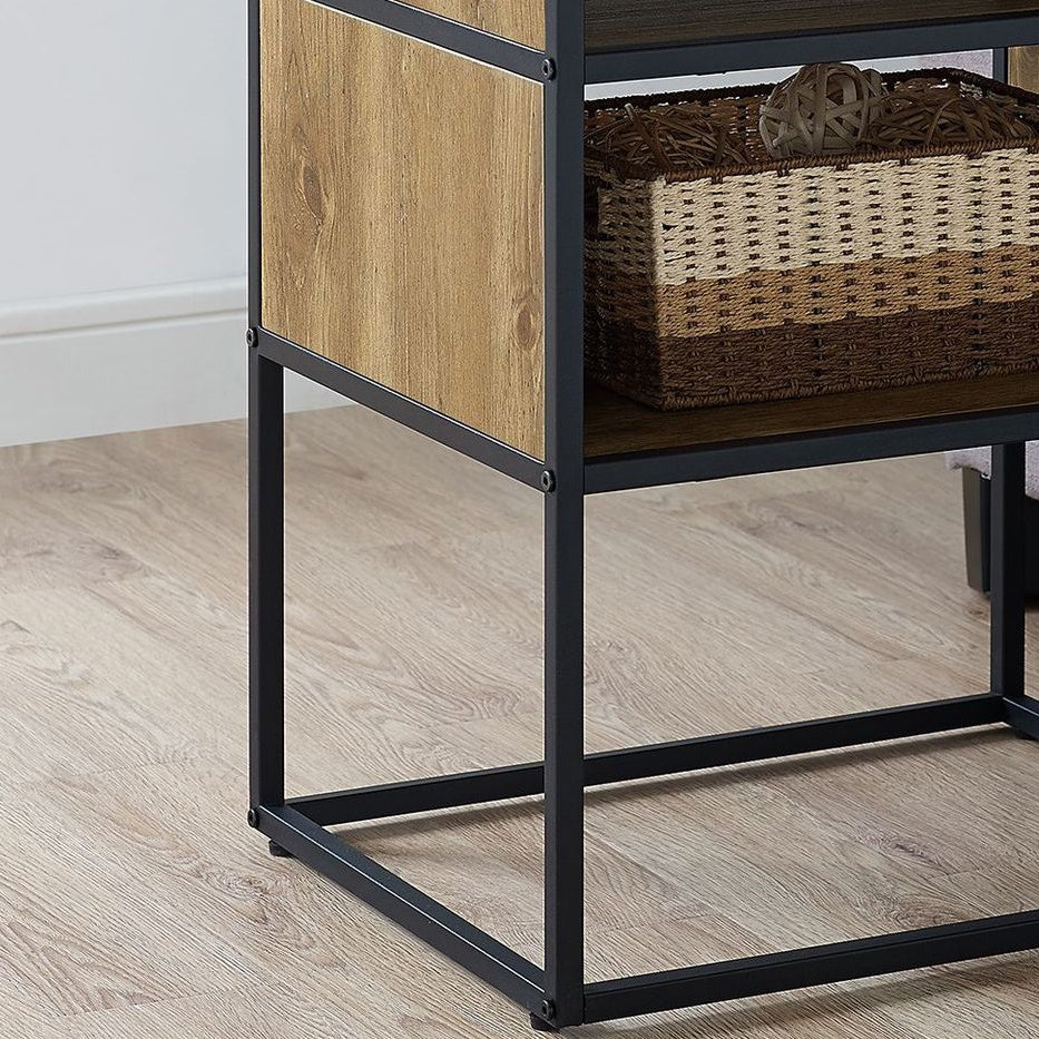 Mid-Century Modern Console Accent Table Antique Finish Sofa Console Table in Wood