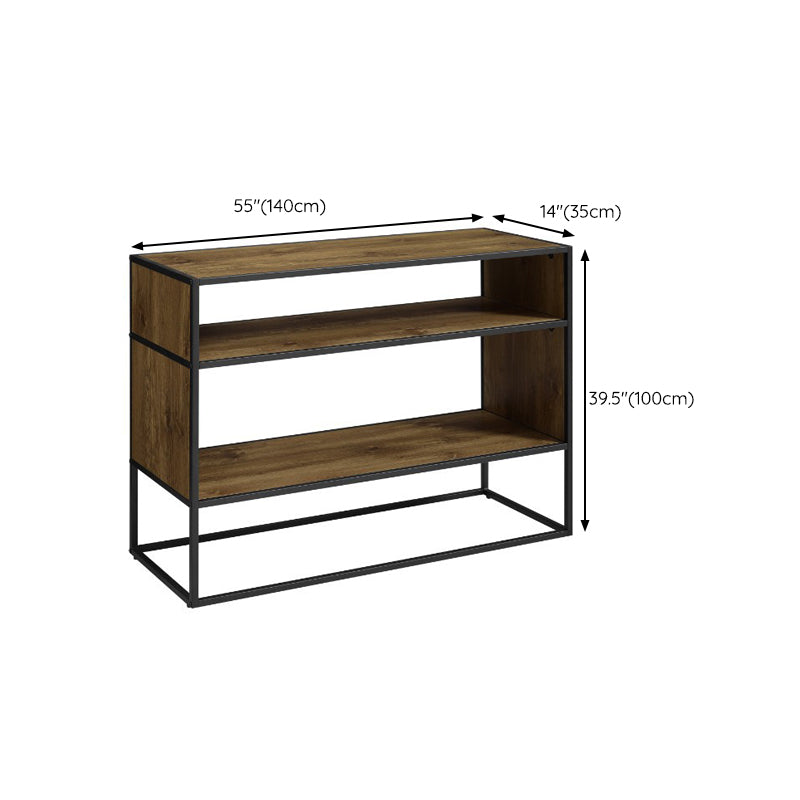 Mid-Century Modern Console Accent Table Antique Finish Sofa Console Table in Wood