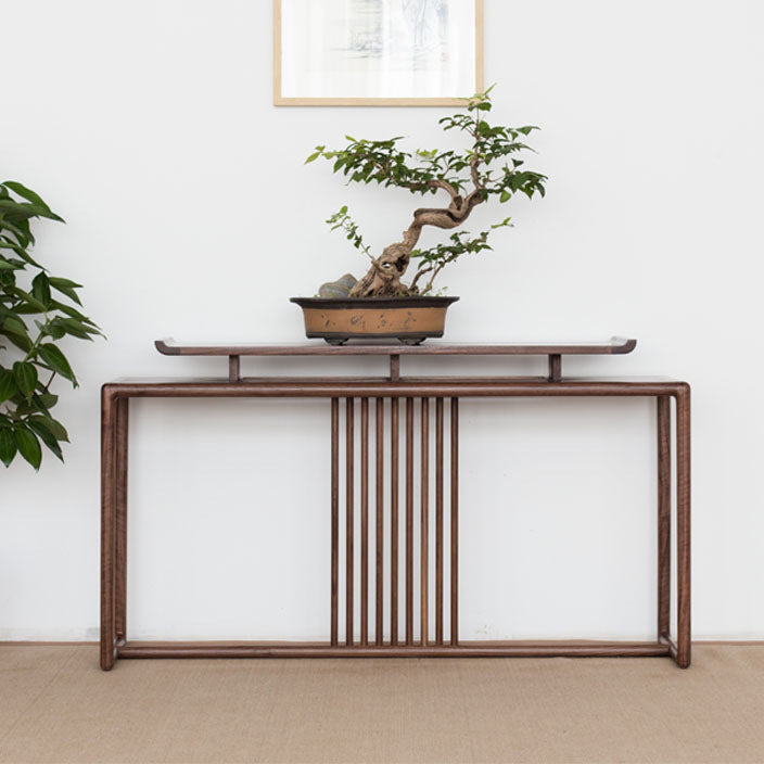 Solid Wood Rectangle Console Table 1-shelf Accent Table for Hall