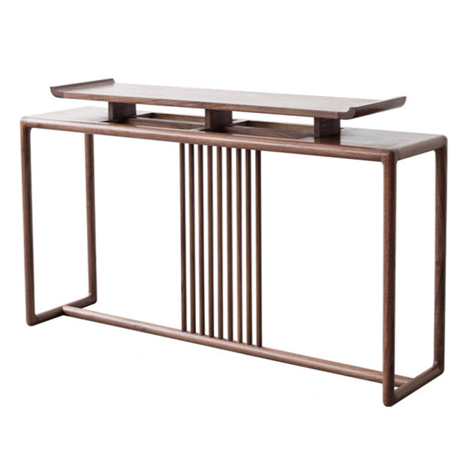 Solid Wood Rectangle Console Table 1-shelf Accent Table for Hall