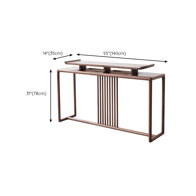 Solid Wood Rectangle Console Table 1-shelf Accent Table for Hall
