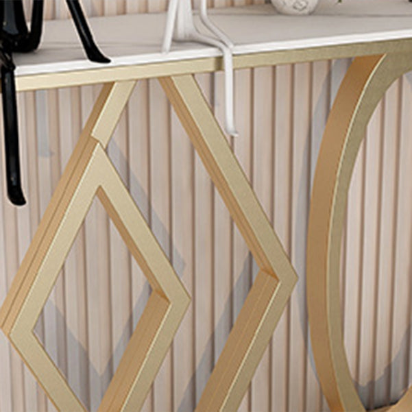 31.5-inch Tall Glam Accent Table 1-shelf Stone Console Table for Hall