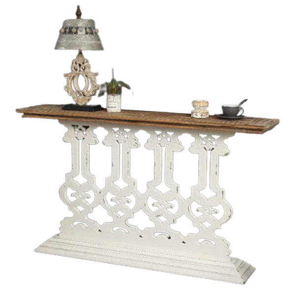 Wood French Country Console Table Distressed Accent Table with Shelf