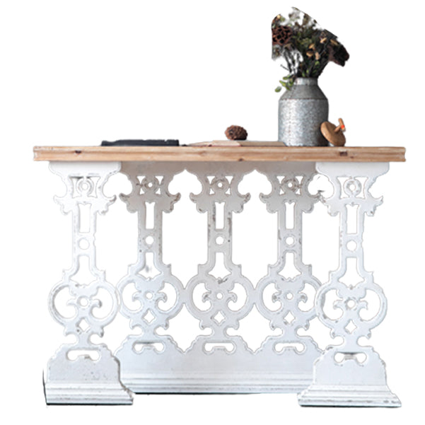 Wood French Country Console Table Distressed Accent Table with Shelf