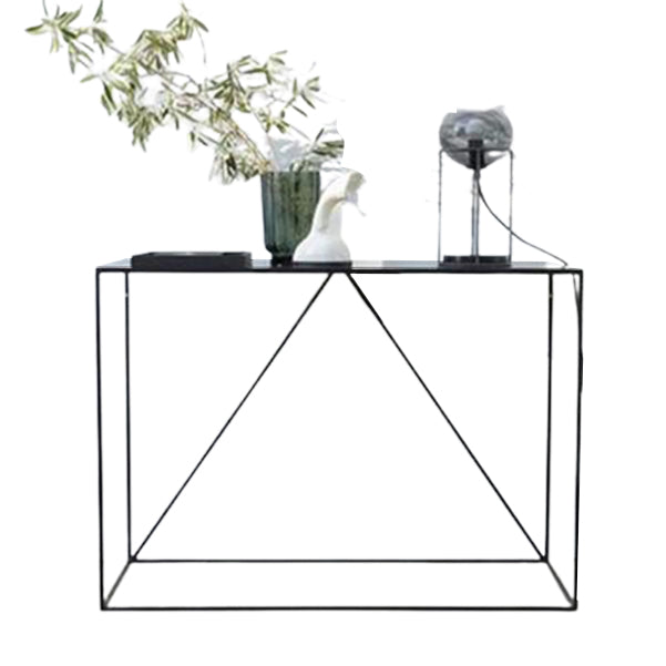 Iron Modern Console Table 1-shelf Rectangle Accent Table for Hall
