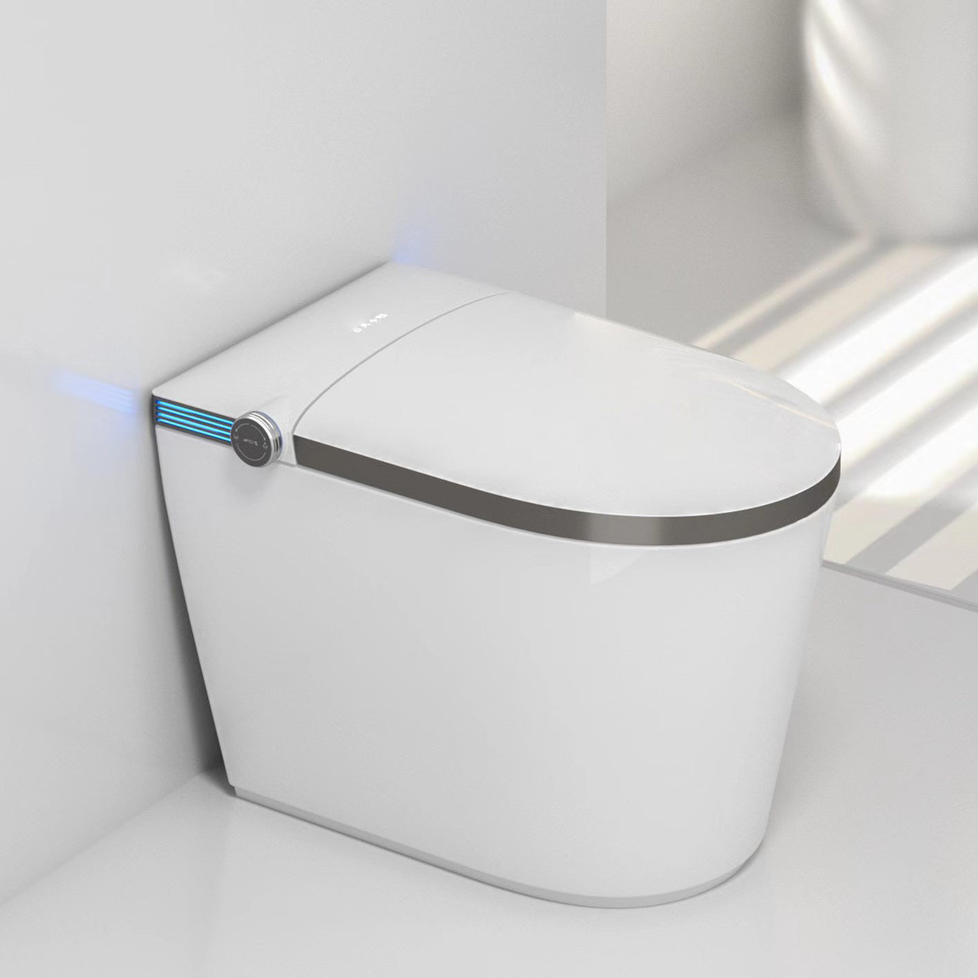 Modern All-In-One Toilet Bowl Siphon Jet Toilet with Soft-Close Seat for Bathroom