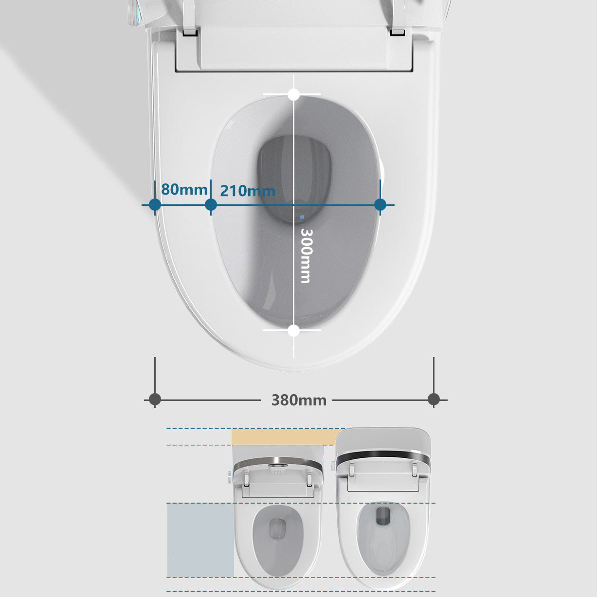 Modern All-In-One Toilet Bowl Siphon Jet Toilet with Soft-Close Seat for Bathroom