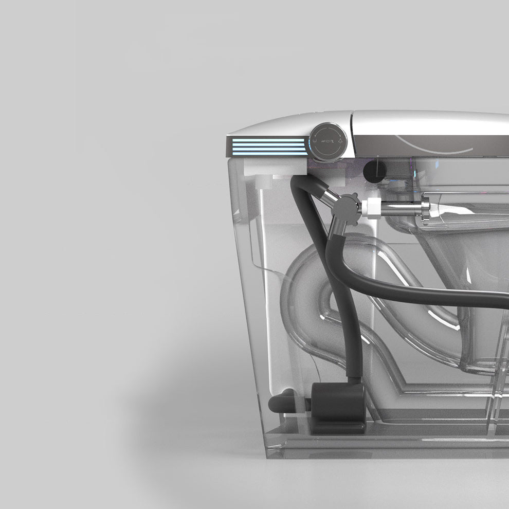 Modern All-In-One Toilet Bowl Siphon Jet Toilet with Soft-Close Seat for Bathroom
