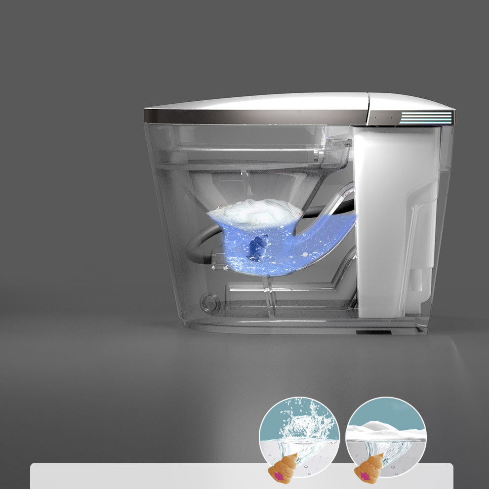 Modern All-In-One Toilet Bowl Siphon Jet Toilet with Soft-Close Seat for Bathroom