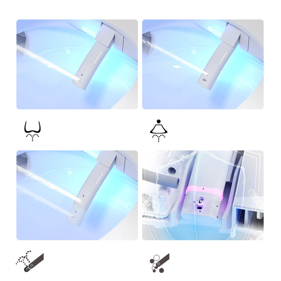 Modern All-In-One Toilet Bowl Siphon Jet Toilet with Soft-Close Seat for Bathroom