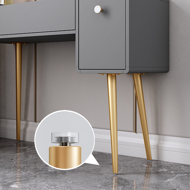 Flip-Top Vanity Set Contemporary 2 Drawers Makeup Dressing Table