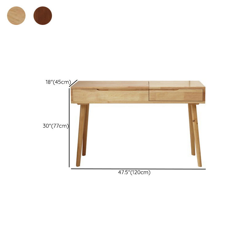 Nordic Flip-Top Vanity Dressing Table Set with Stool 1-Drawer Wood Vanity Table