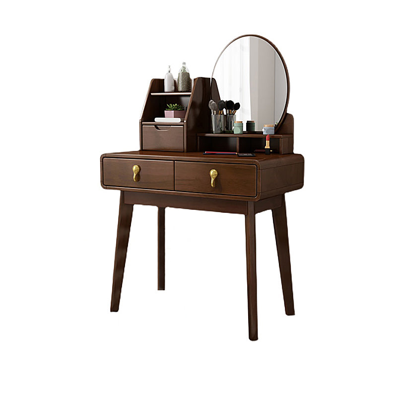 Scandinavian Solid Wood Makeup Counter 3 Drawer Vanity Dressing Table