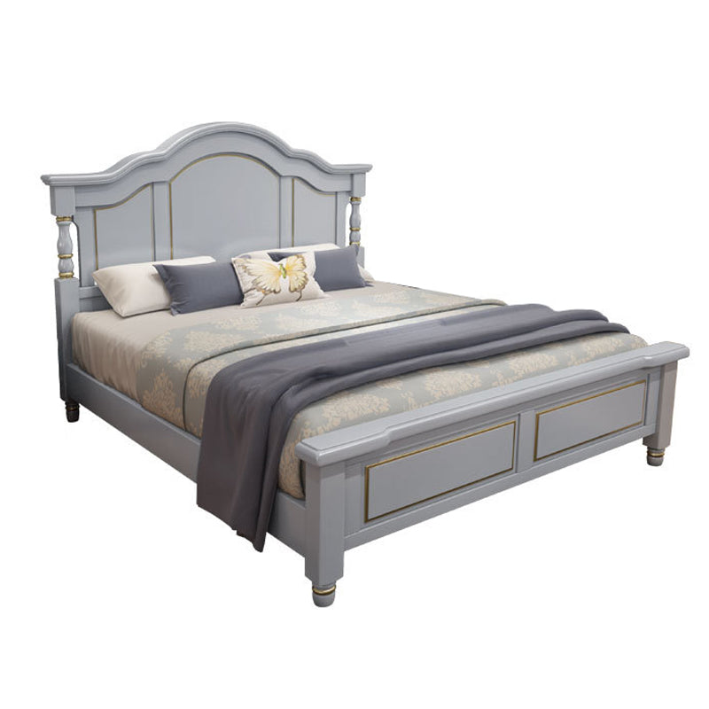 84.65 inch Wide Rustic Bed Frame Pine Wood Standard Bed with Headboard