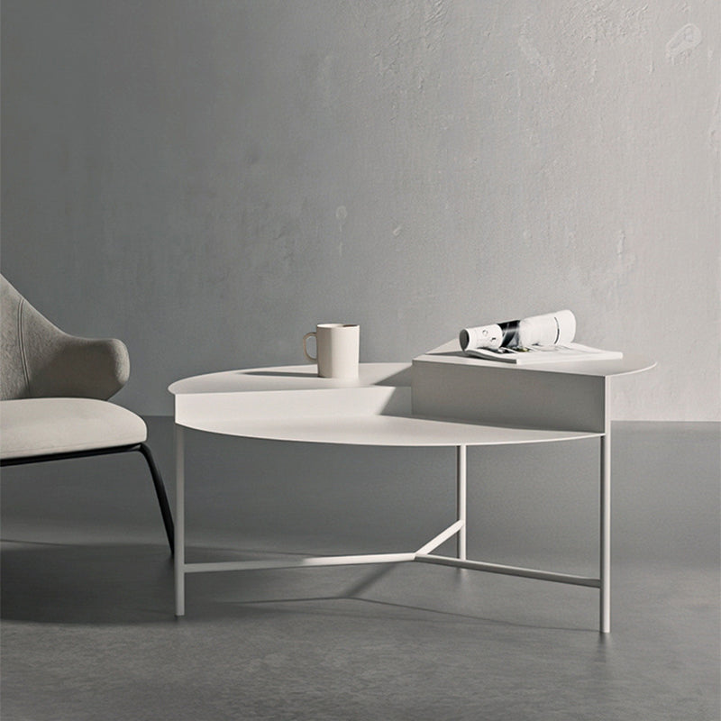 Iron Cocktail Table with 3 Metal Legs and Round Top,Mid-Century Modern