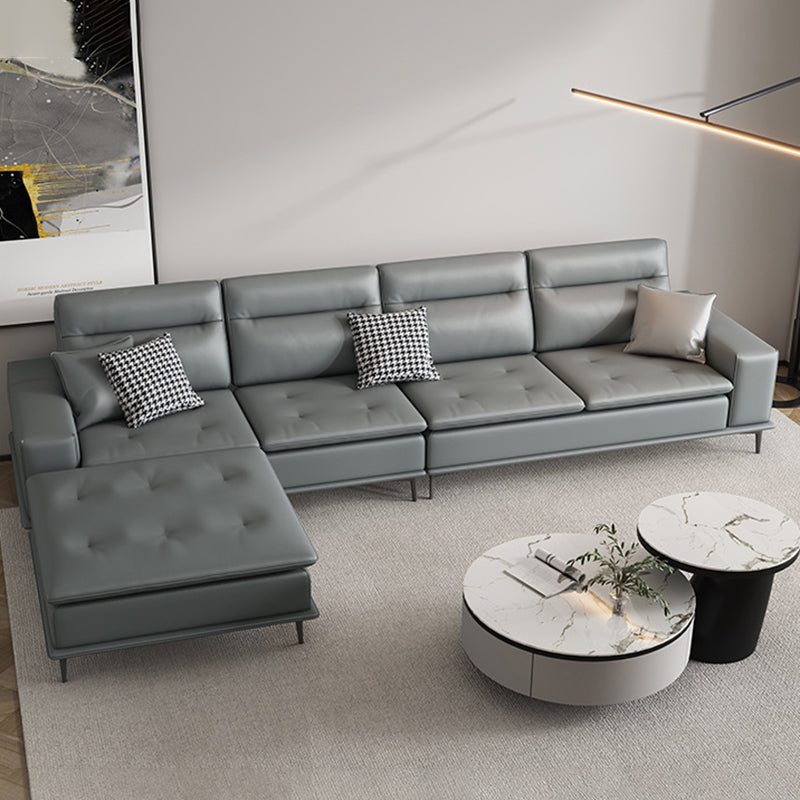 Scandinavian 32.28 " H Faux Leather Square Arm Sofa for Living Room