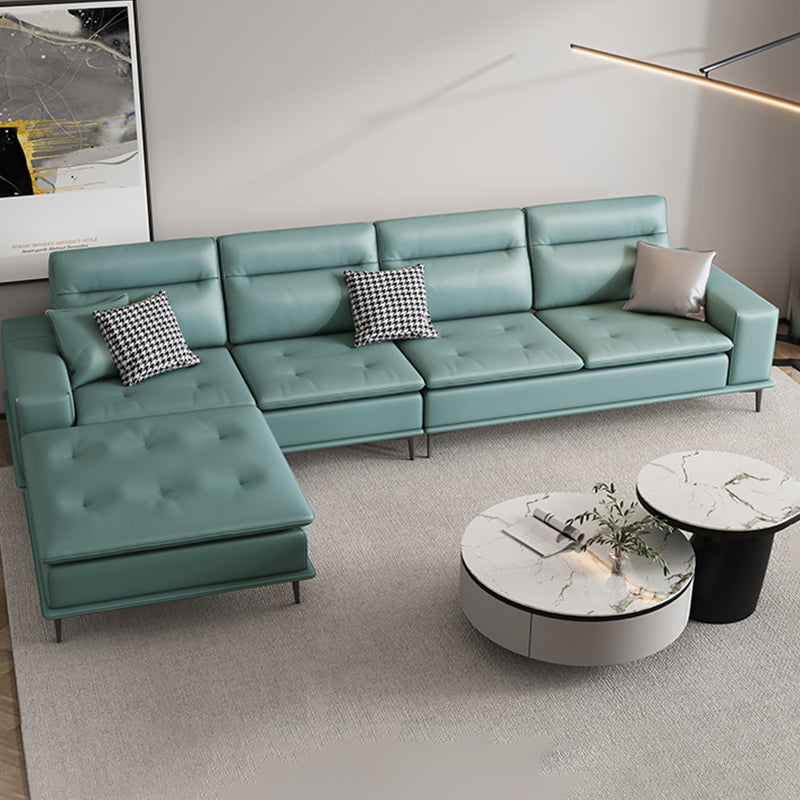 Scandinavian 32.28 " H Faux Leather Square Arm Sofa for Living Room