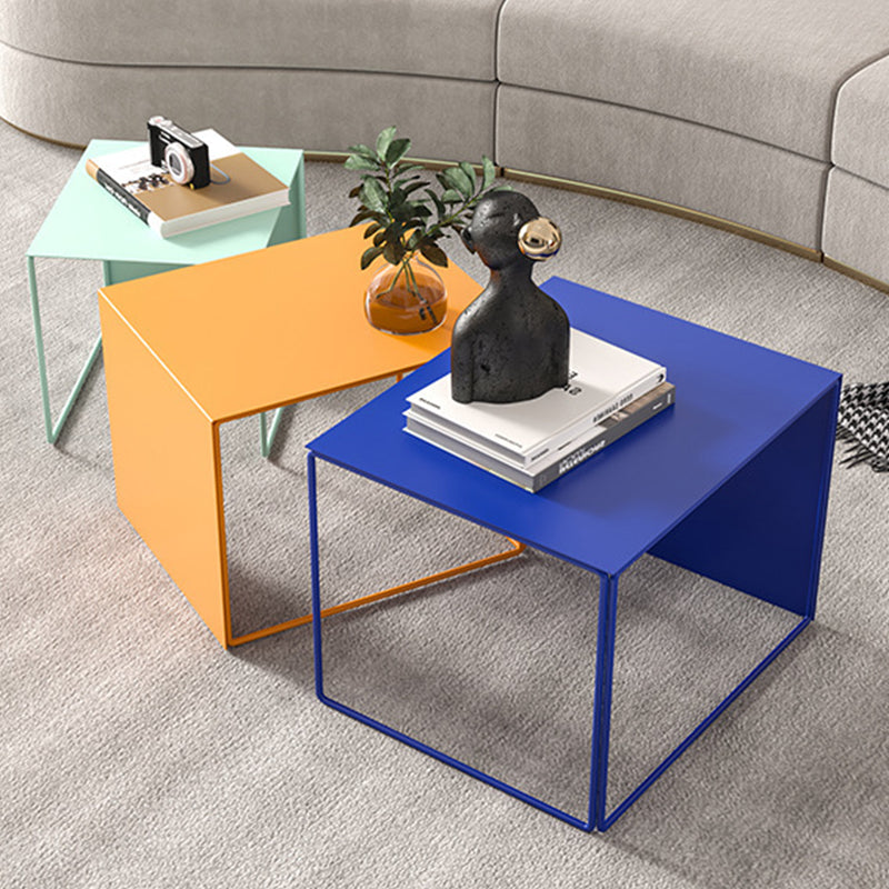 Frame Metal Rectangular Mid-Century Modern Single Coffee Table