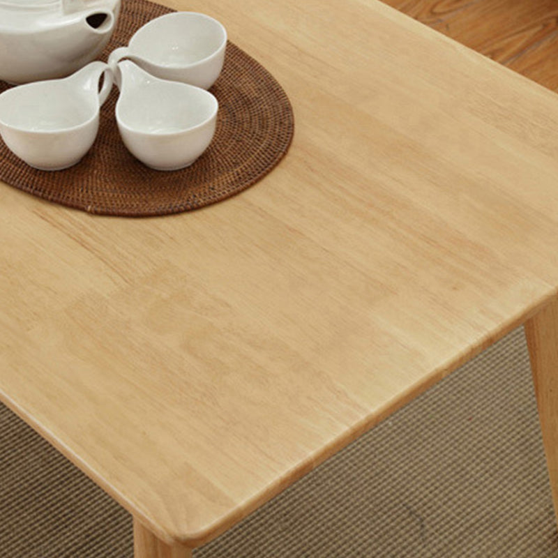 Rubberwood Single Coffee Table with Rectangular Top and 4 Legs Cocktail Table