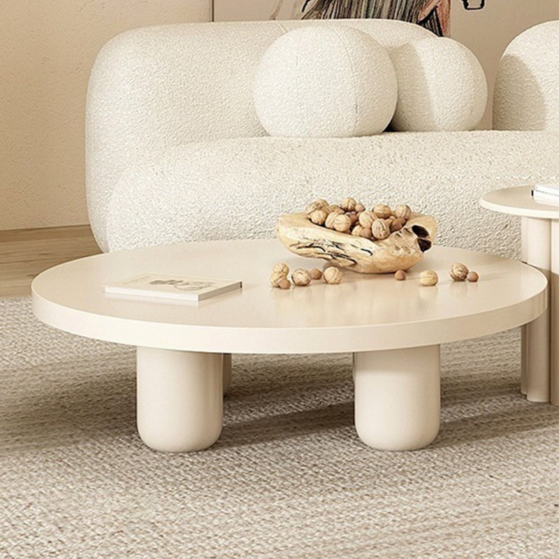 Solid Wood Coffee Table Minimalist Coffee Table with Round Top for Living Room