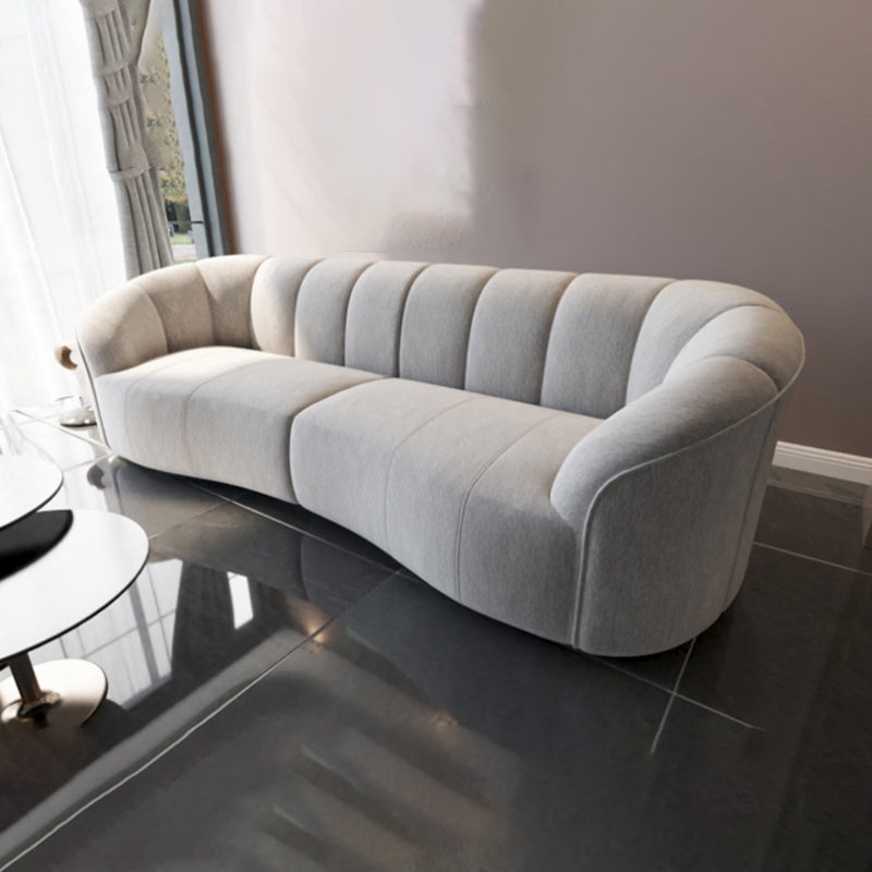 29.52" High Tuxedo Arm Sofa Gray Modern 3/4-seater Fabric Sofa