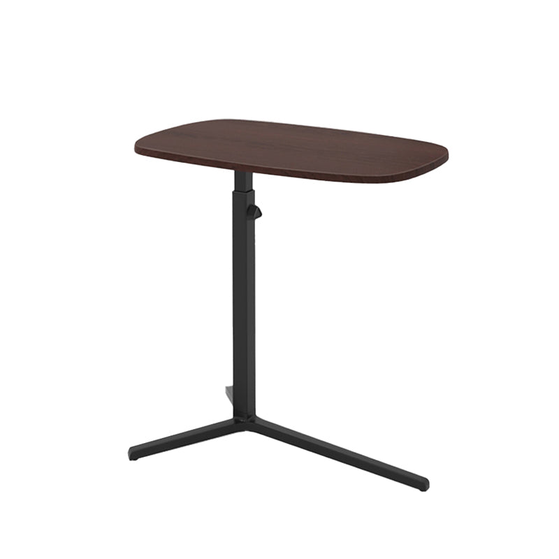 Modern Wood Pedestal Side End Table Minimalist Oval Corner Table