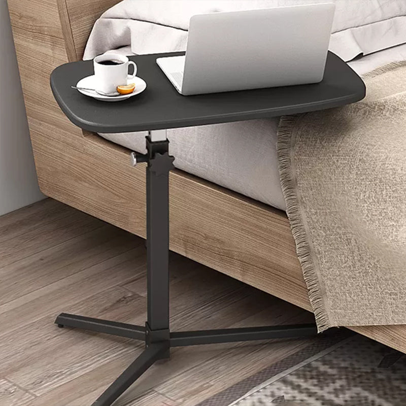 Modern Wood Pedestal Side End Table Minimalist Oval Corner Table