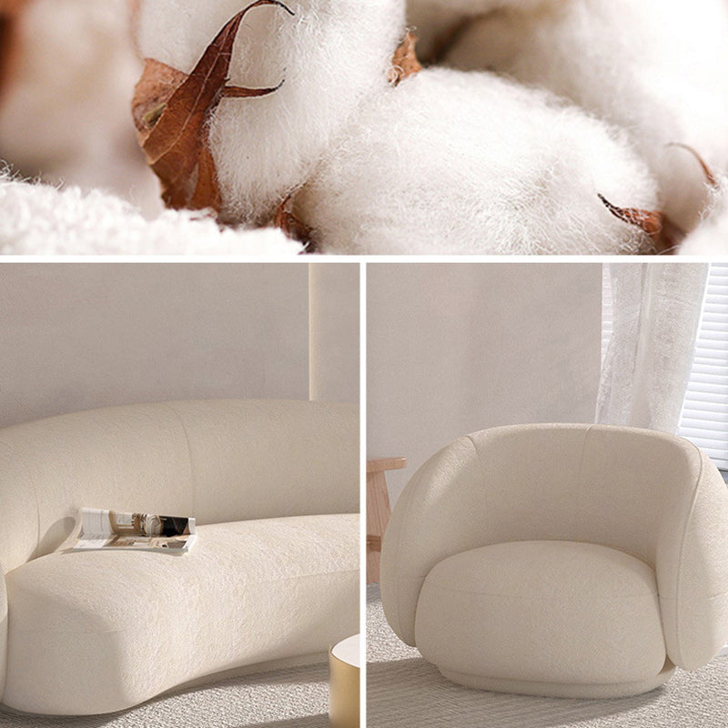Contemporary Sloped Arm Curved Sofa Tight Back Seating for Living Room